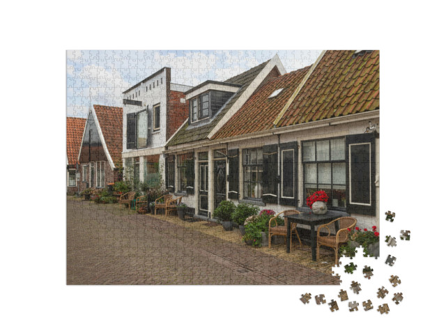 Puzzel 1000 stukjes „Straatje in het centrum van het pittoreske Oosterend op Texel“