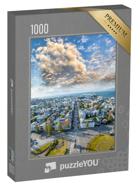 Puzzel 1000 stukjes „Uitzicht vanuit Hallgrimskirkja, IJsland“
