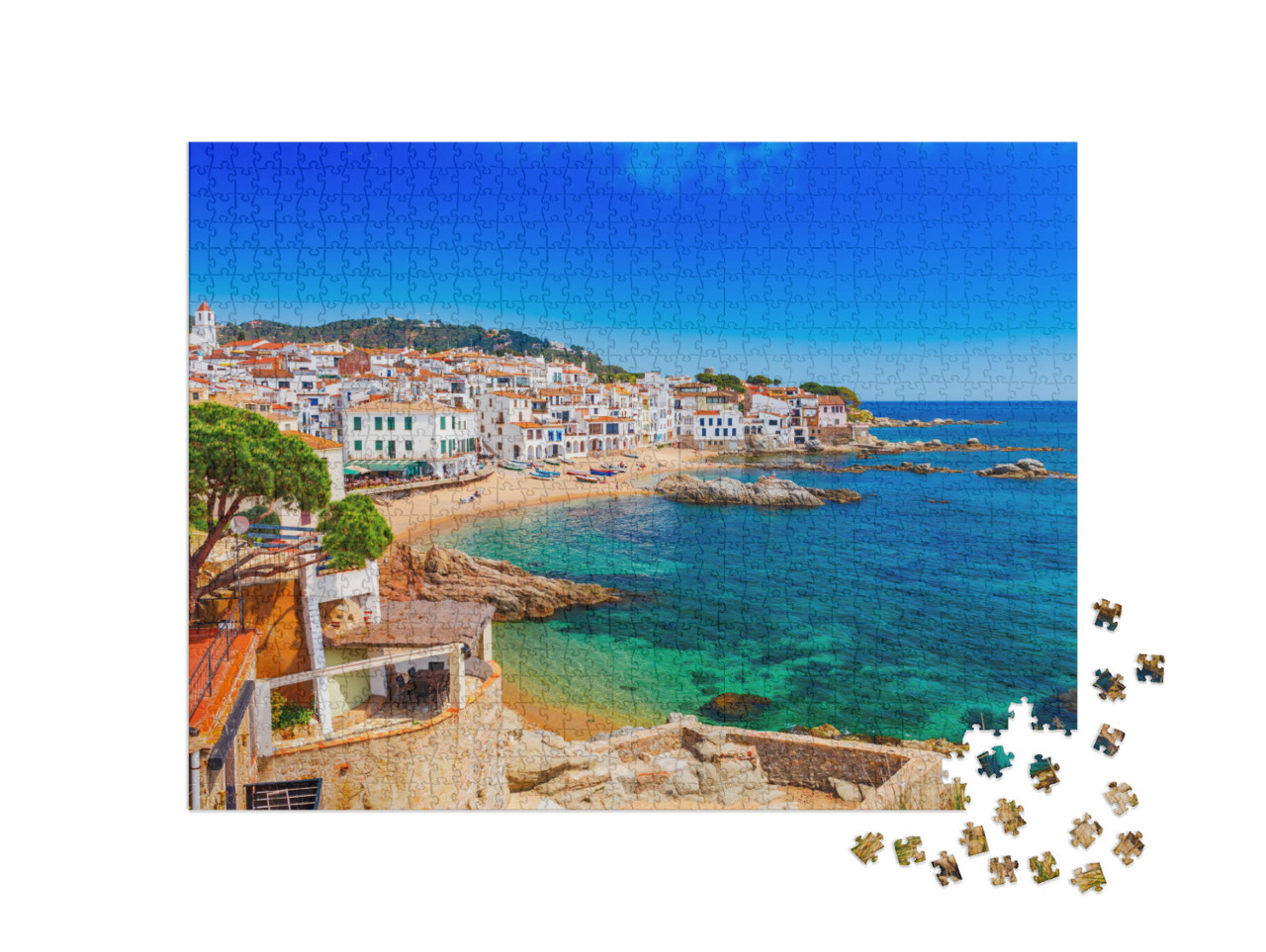 Puzzel 1000 stukjes „Pittoresk vissersdorp aan de Costa Brava, Catalonië, Spanje“