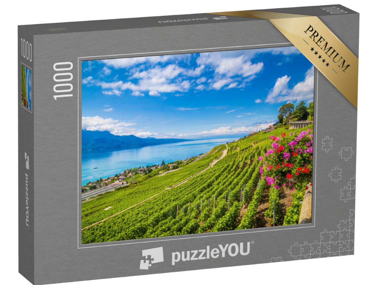 Puzzel 1000 stukjes „Prachtige wijngaardterrassen van Lavaux, UNESCO Werelderfgoed, Zwitserland“