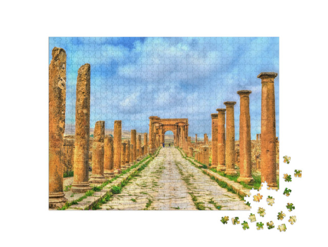 Puzzel 1000 stukjes „Verwoeste stad Timgad, UNESCO cultureel erfgoed in Algerije“