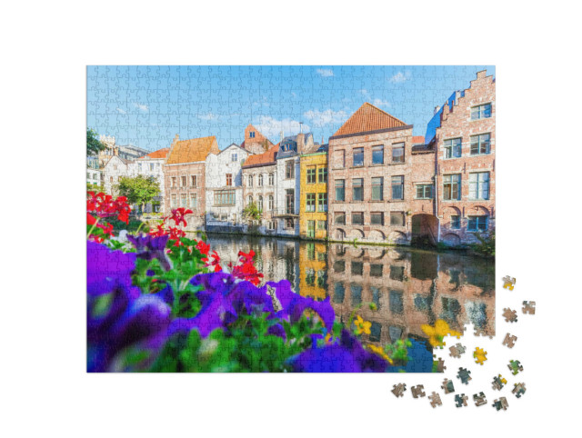 Puzzel 1000 stukjes „Idyllisch Gent, België“