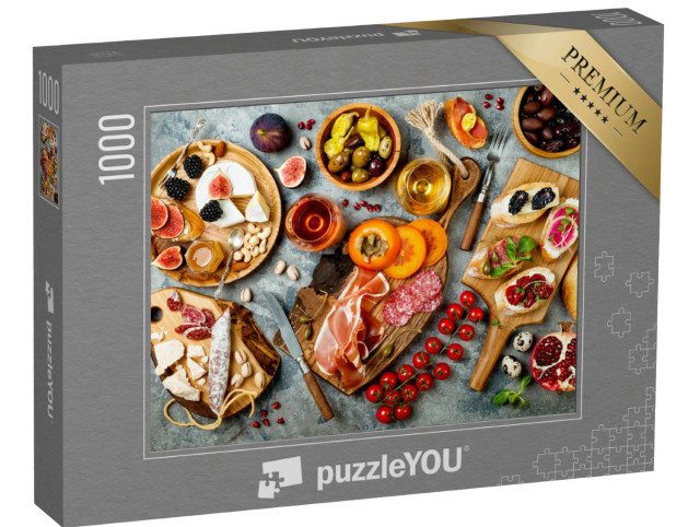 Puzzel 1000 stukjes „Voorgerechttafel met Italiaanse antipasti“