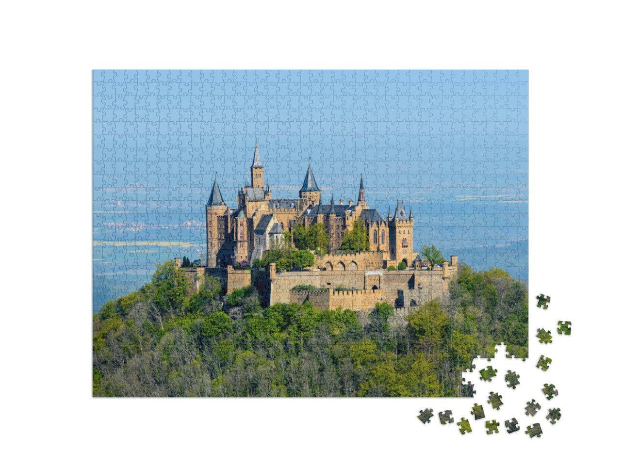 Puzzel 1000 stukjes „Indrukwekkend kasteel: Kasteel Hohenzollern“