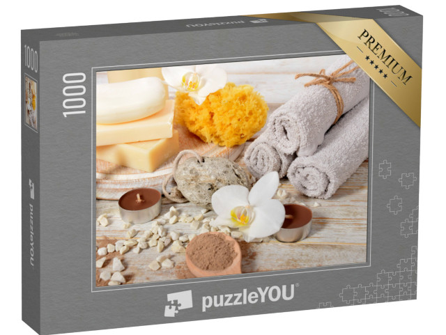 Puzzel 1000 stukjes „Thuis-wellness met puimsteen, handdoeken, natuurlijke zeep“