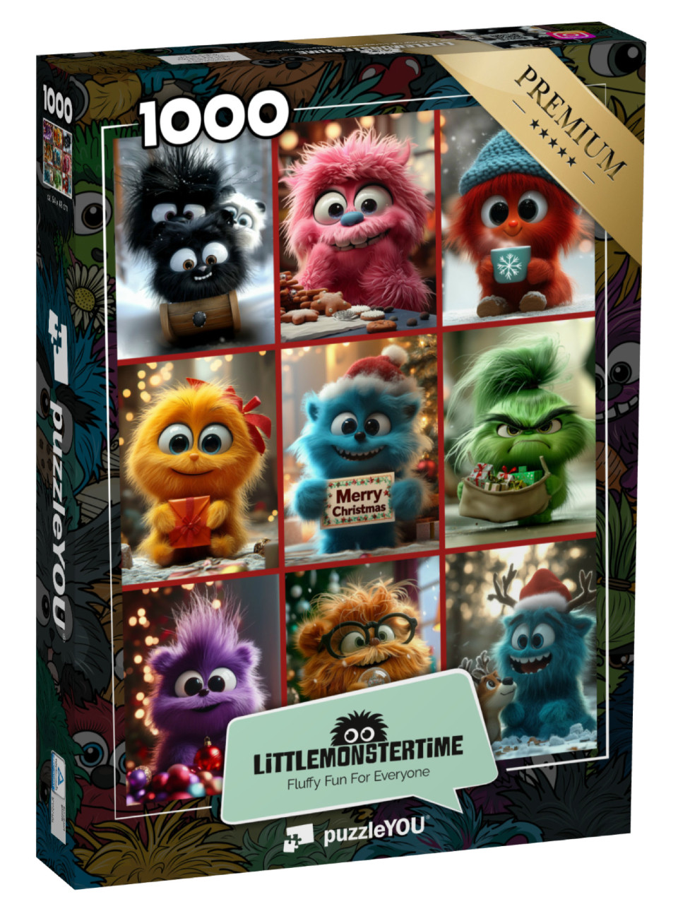 Puzzel 1000 stukjes „LITTLEMONSTERTIME: Kerst collage“