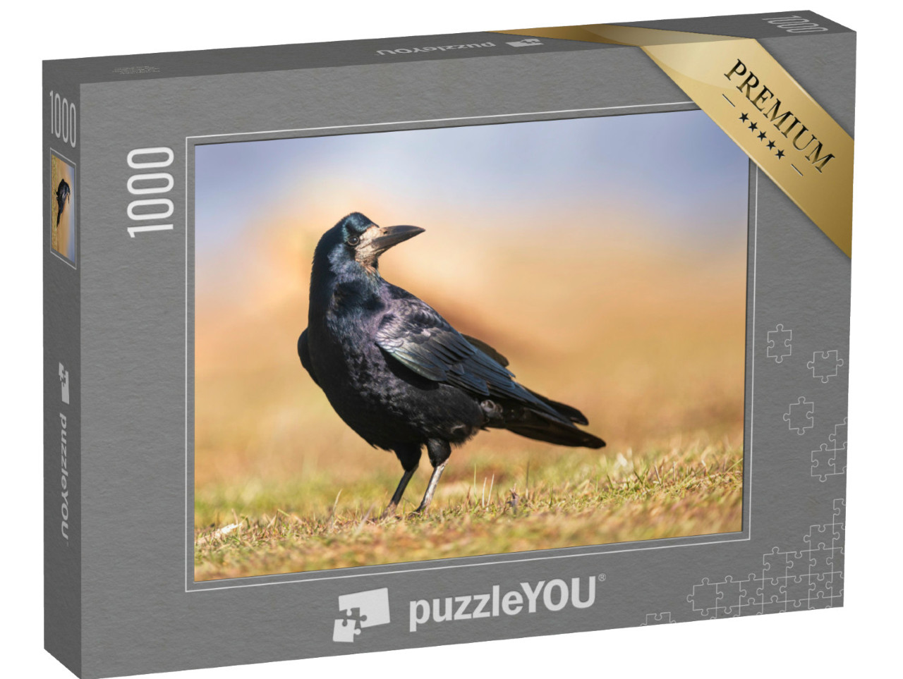 Puzzel 1000 stukjes „Glimmend zwart verenkleed van een toren“