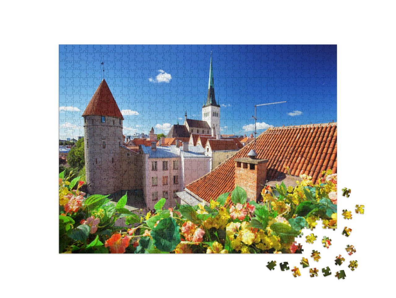 Puzzel 1000 stukjes „Uitzicht op het oude stadscentrum van Tallinn, Estland“