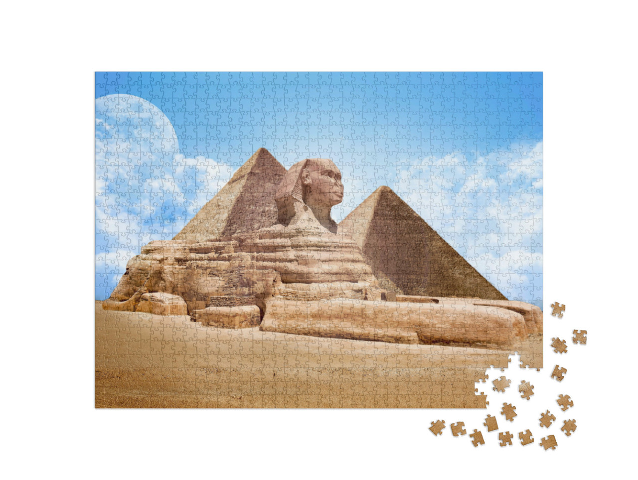 Puzzel 1000 stukjes „Piramides met Grote Sfinx, Egypte“