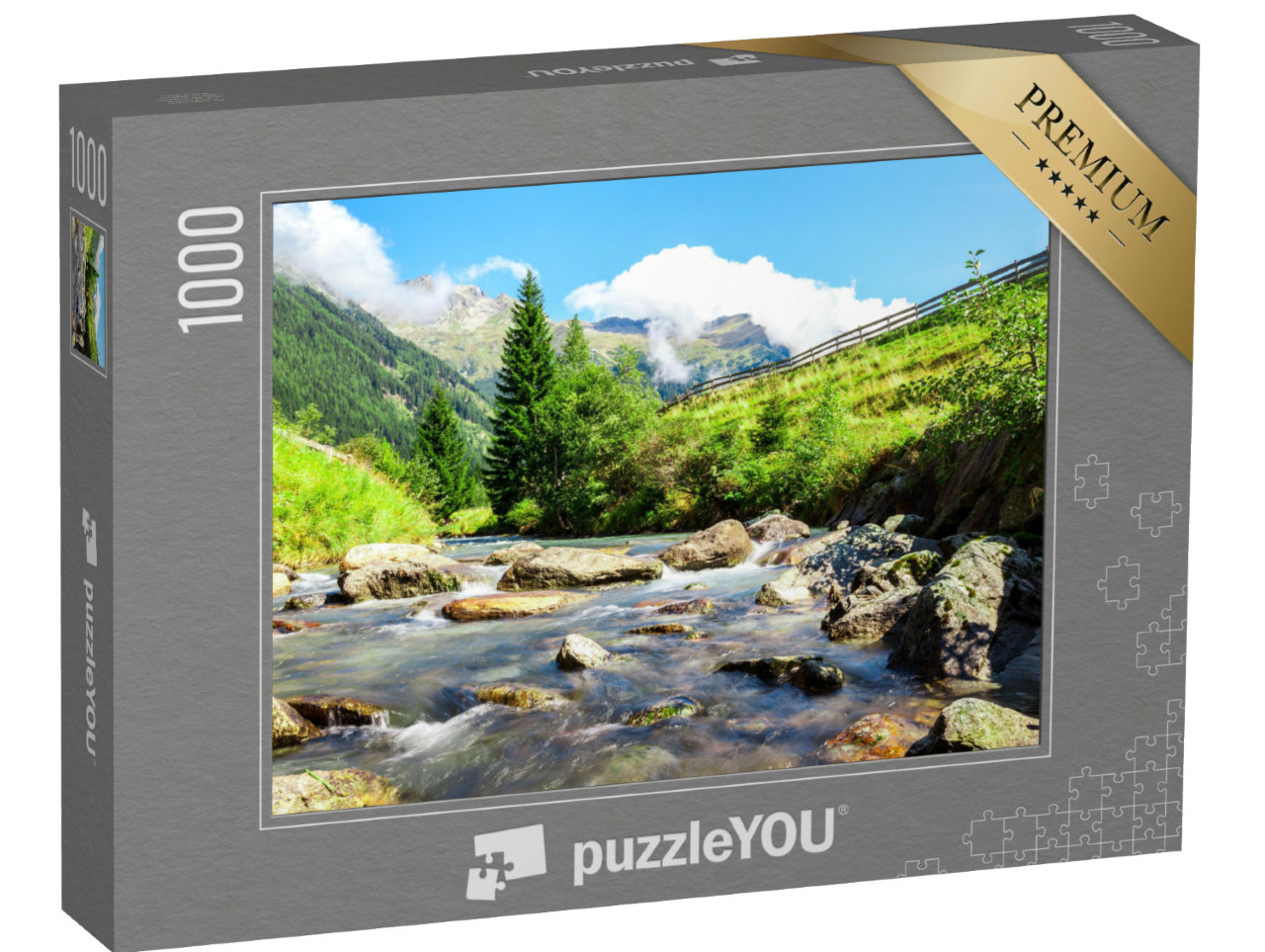 Puzzel 1000 stukjes „Beek in de bergen in het Nationaal Park Hohe Tauern“