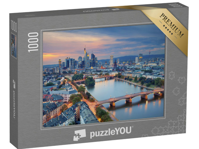 Puzzel 1000 stukjes „Frankfurt am Main bij schemering“