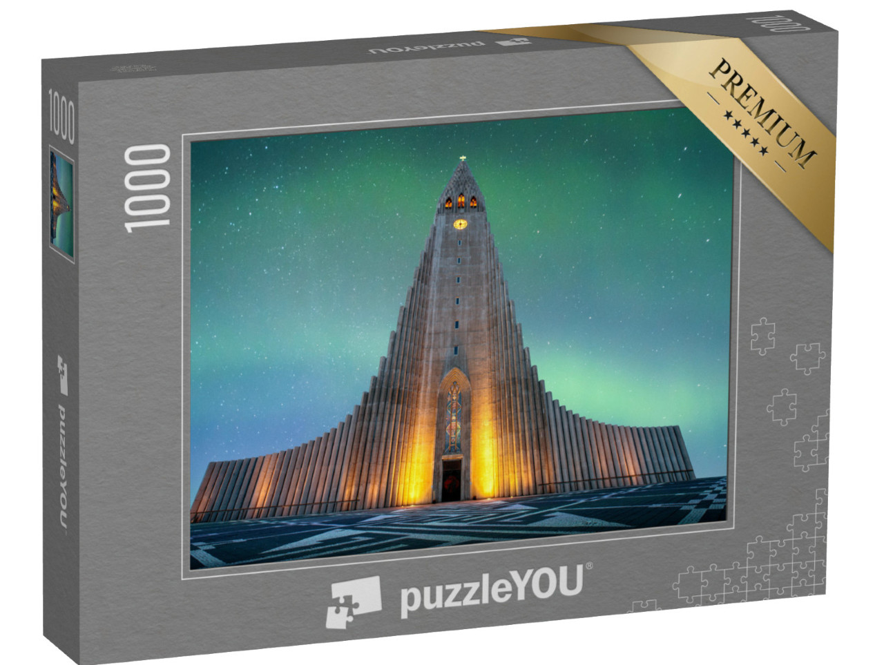 Puzzel 1000 stukjes „Grootste kerk van IJsland: Hallgrímskirkja in Reykjavík“