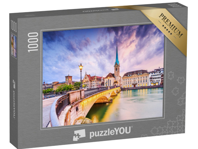 Puzzel 1000 stukjes „Historisch stadscentrum van Zürich aan de Limmat“