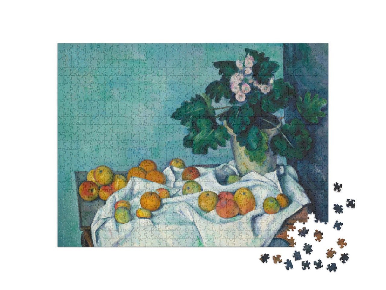 Puzzel 1000 stukjes „Paul Cézanne - Stilleven met appels en een pot koeienlippen“