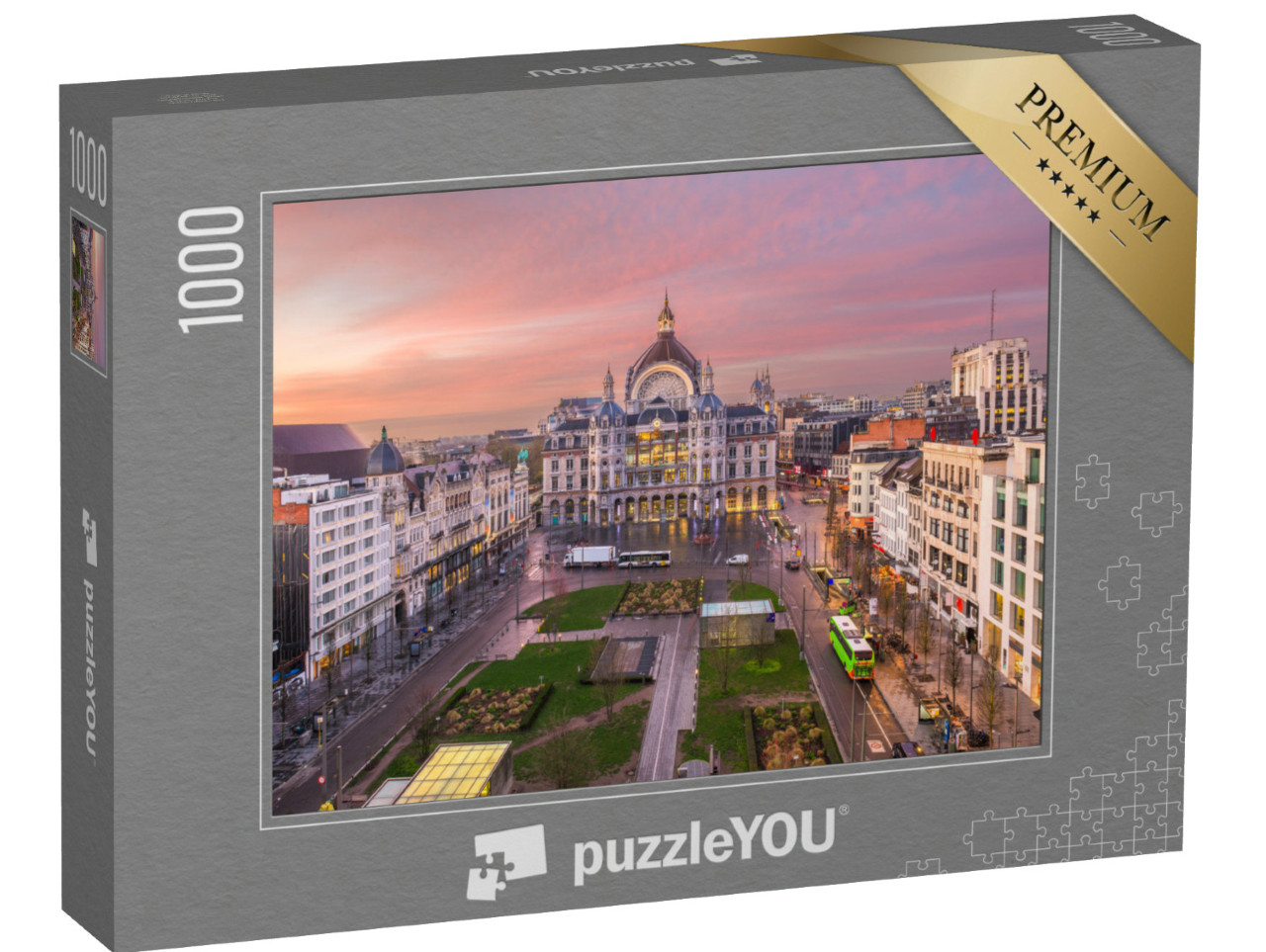 Puzzel 1000 stukjes „Impressie van Antwerpen, België“
