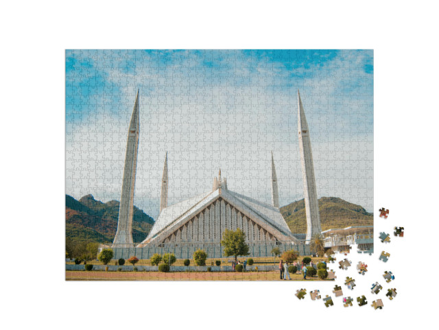 Puzzel 1000 stukjes „Faisal Moskee: een gebouw in Islamabad“