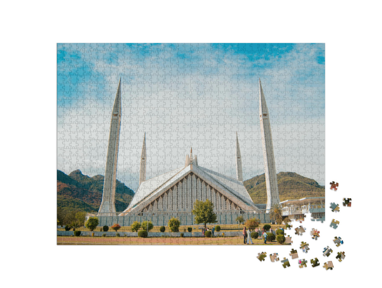 Puzzel 1000 stukjes „Faisal Moskee: een gebouw in Islamabad“
