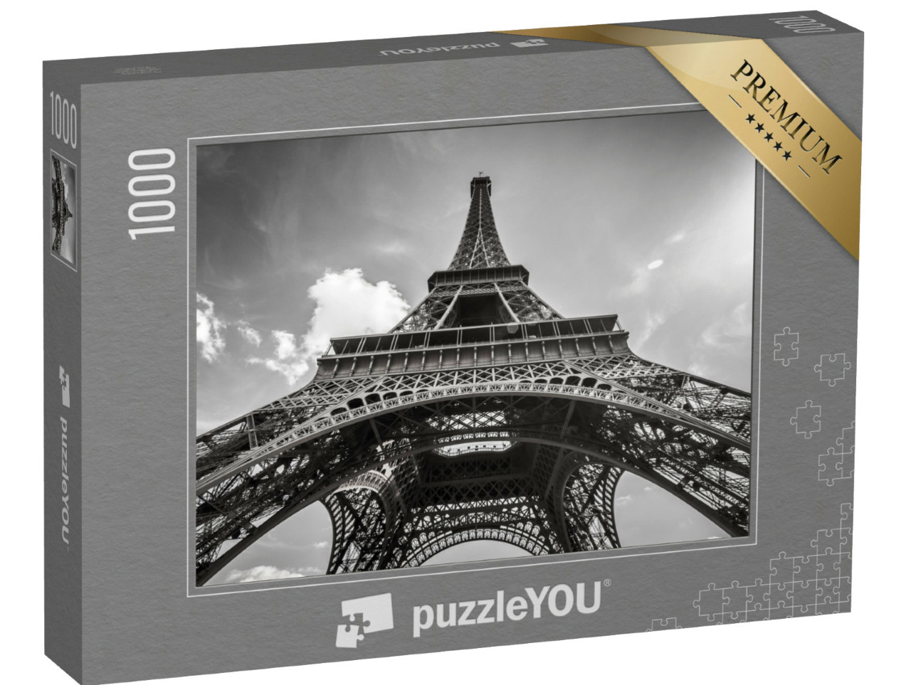 Puzzel 1000 stukjes „Eiffeltoren Parijs, zwart-wit“