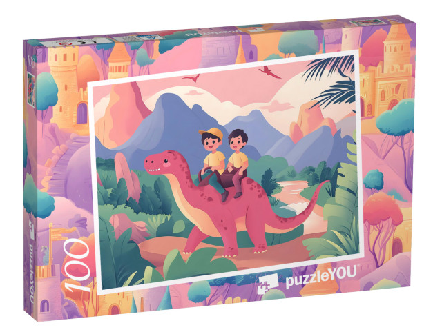 Puzzel 100 stukjes „Een dag in Dino-Land“