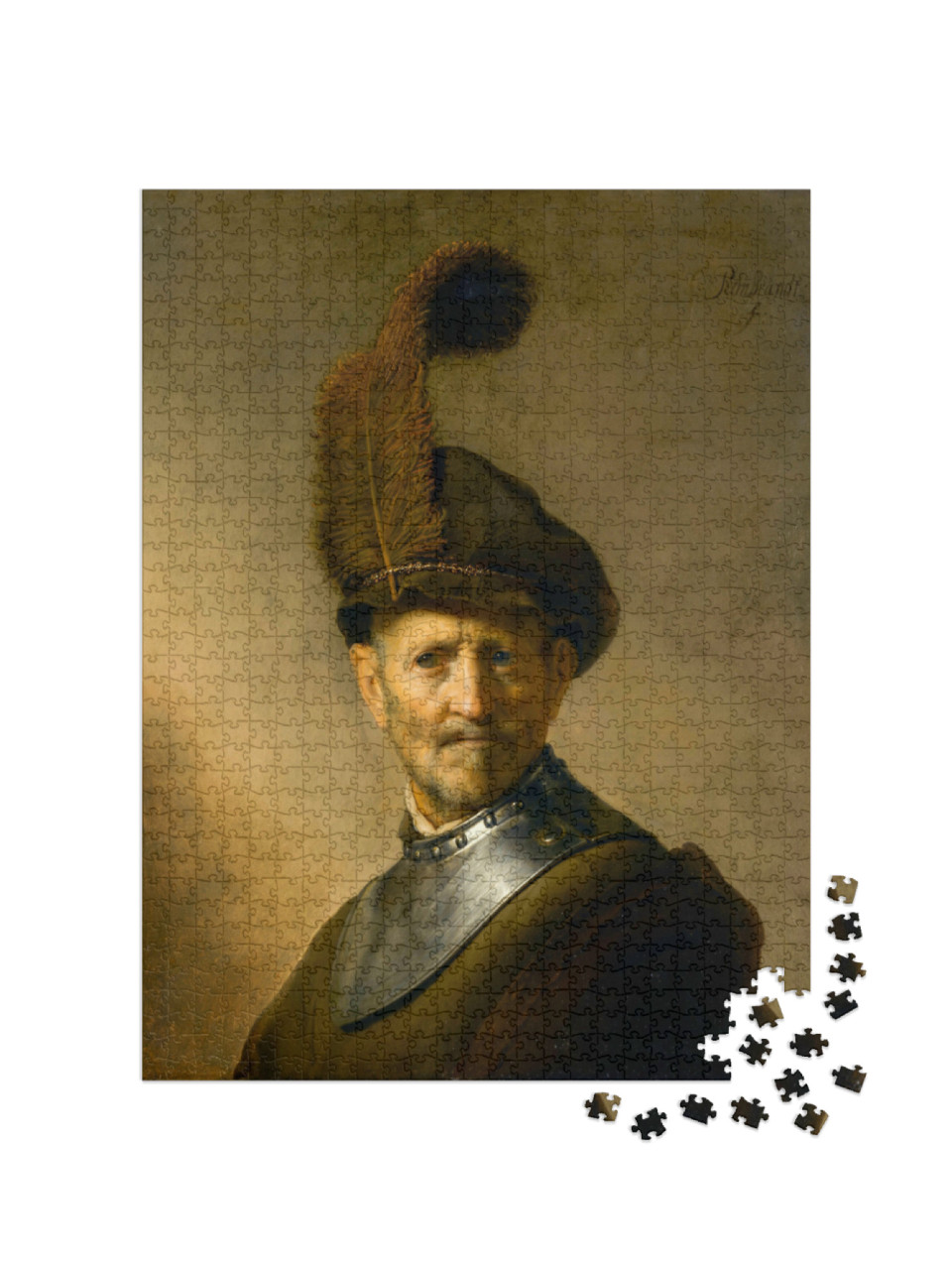 Puzzel 1000 stukjes „Rembrandt - Een oude man in militair kostuum“