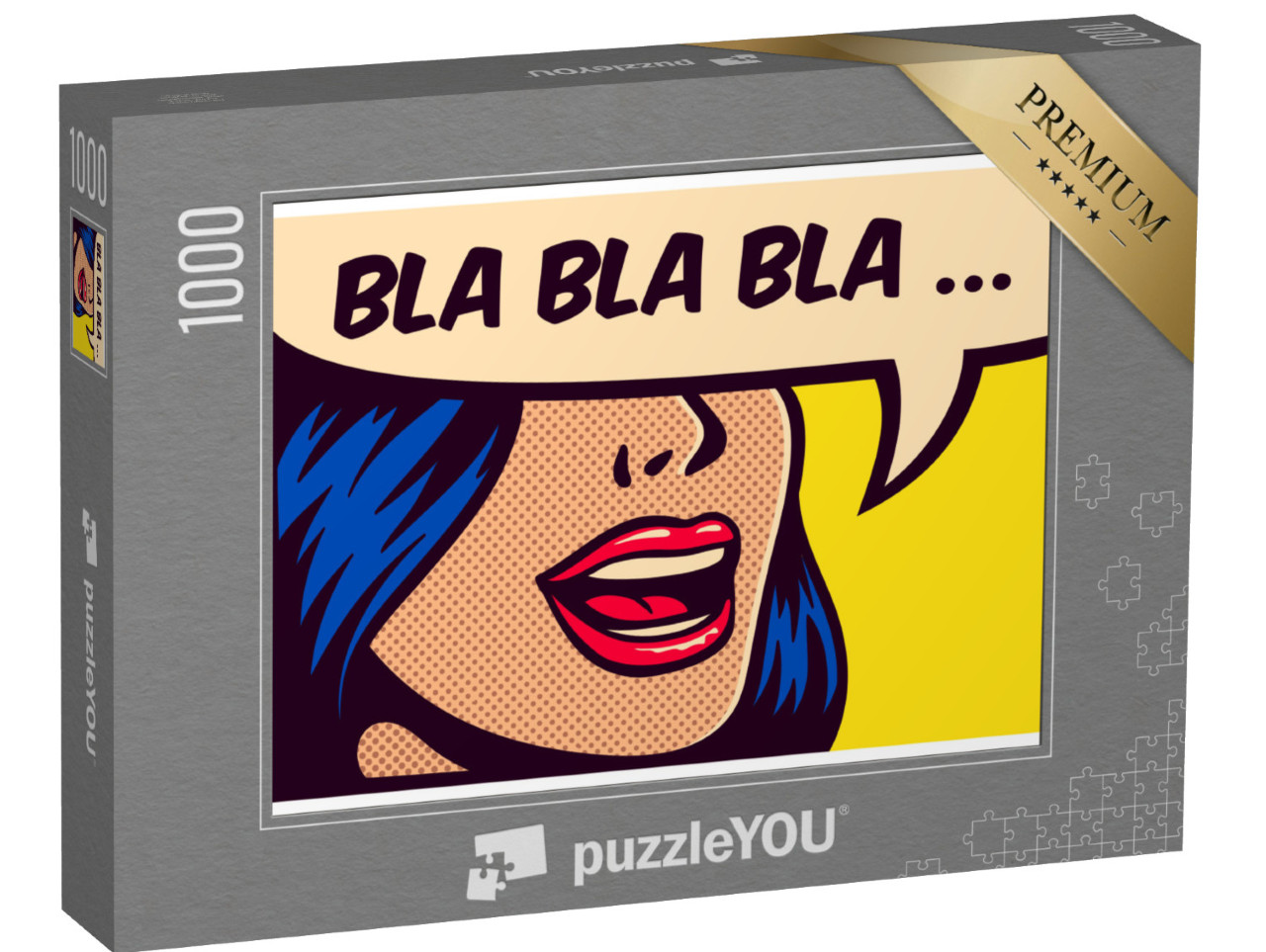 Puzzel 1000 stukjes „Pop-art - een meisje praat blah, blah, blah ...“