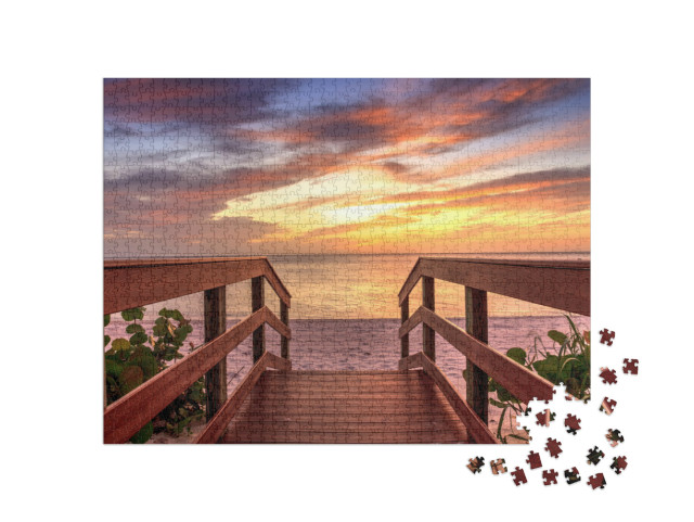 Puzzel 1000 stukjes „Zonsondergang aan de kust van Naples, Florida“