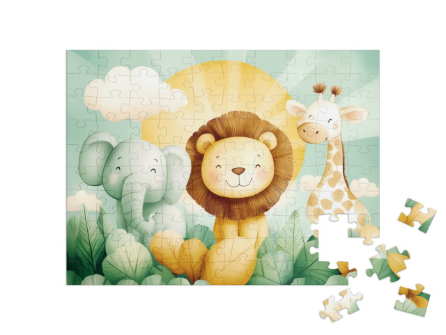 Puzzel 100 stukjes „Vrienden van de savanne“
