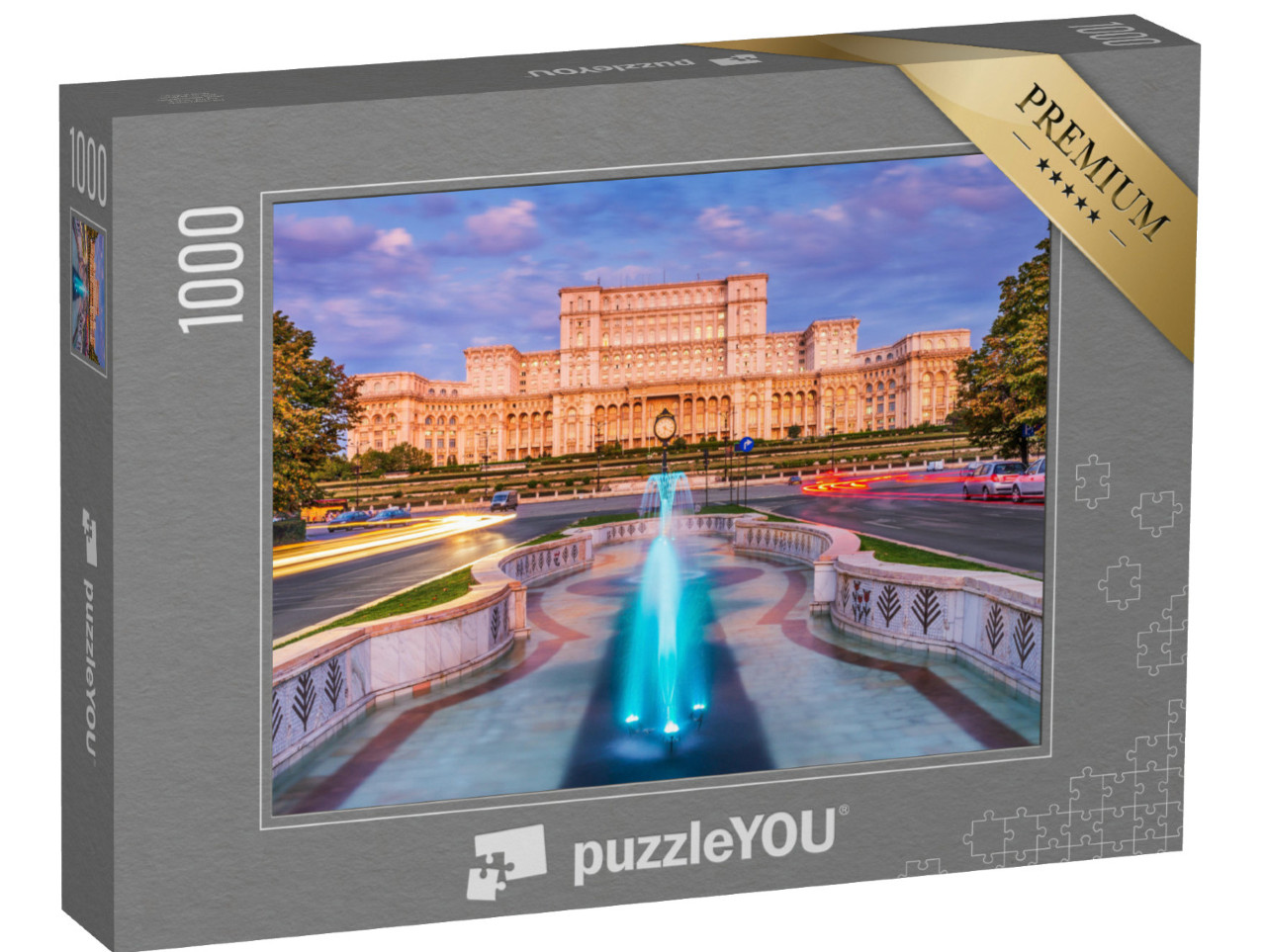 Puzzel 1000 stukjes „Paleis van het Parlement bij zonsopgang, Boekarest, Roemenië“