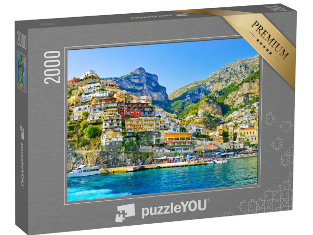 Puzzel 2000 stukjes „Uitzicht op het dorp Positano langs de Amalfikust, Italië“