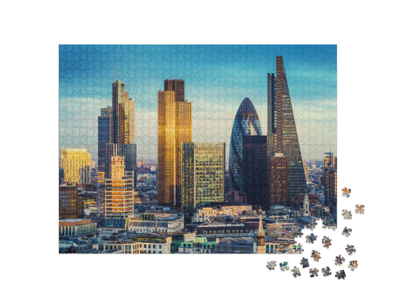 Puzzel 1000 stukjes „De bankwijk in het centrum van Londen, Engeland“