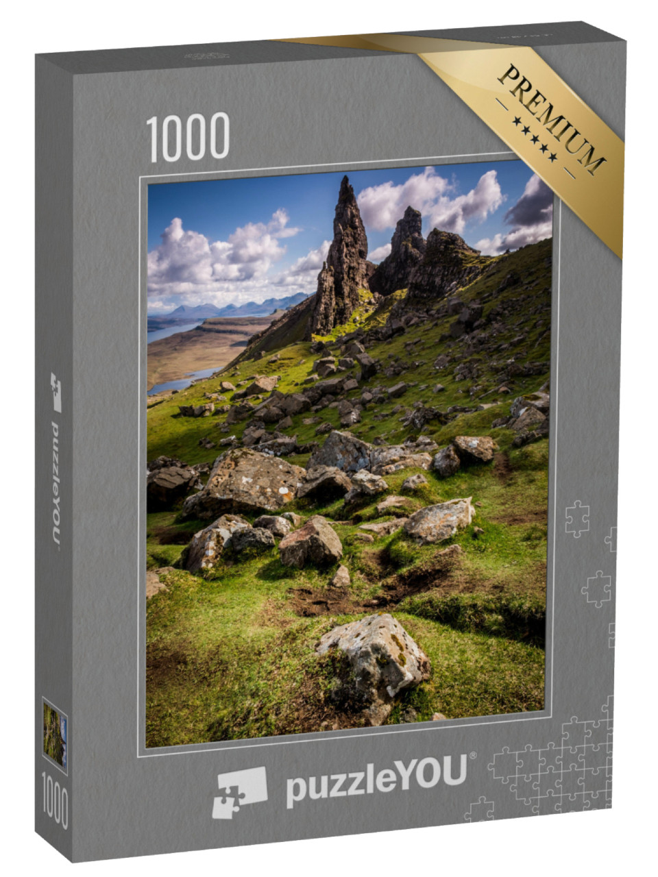 Puzzel 1000 stukjes „De oude man van Storr, eiland Skye, Schotland“