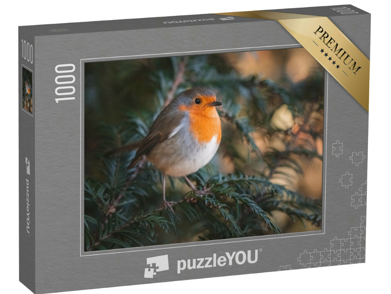 Puzzel 1000 stukjes „Een schattig roodborstje“