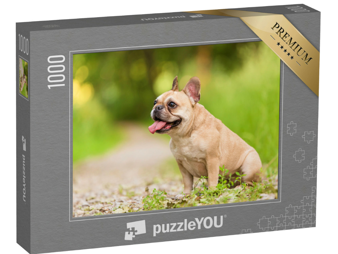 Puzzel 1000 stukjes „Close-up van een Franse Bulldog“