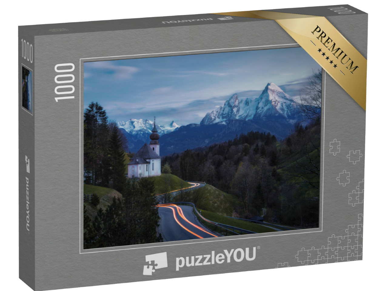 Puzzel 1000 stukjes „Maria Gern Kapel boven Berchtesgaden met Watzmann berg“