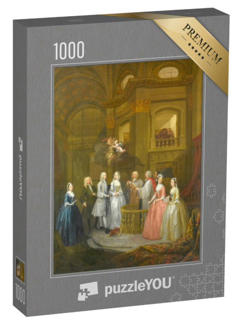 Puzzel 1000 stukjes „William Hogarth - Het huwelijk van Stephen Beckingham en Mary Cox“