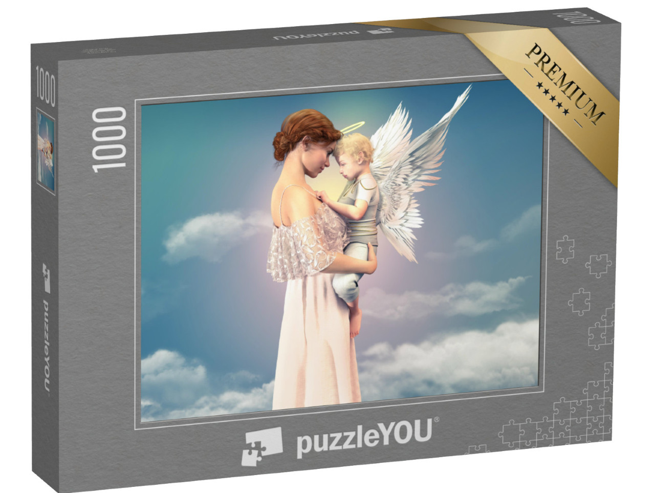 Puzzel 1000 stukjes „Portret van een vrouw met een kind“
