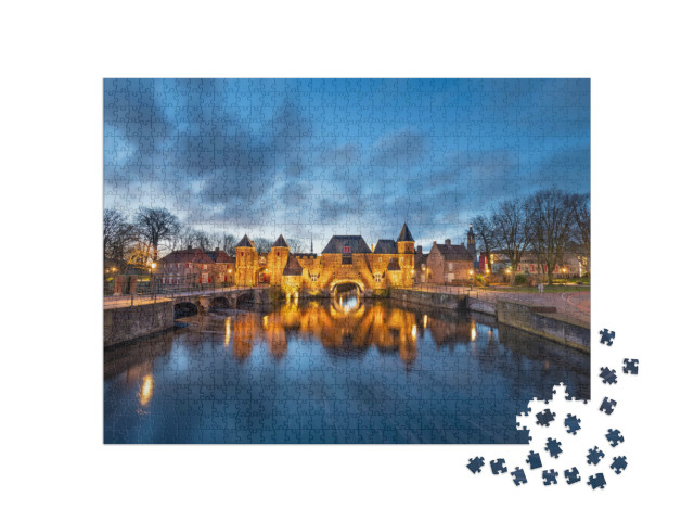 Puzzel 1000 stukjes „Amersfoort, bij de historische Koppelpoort bij zonsopgang“