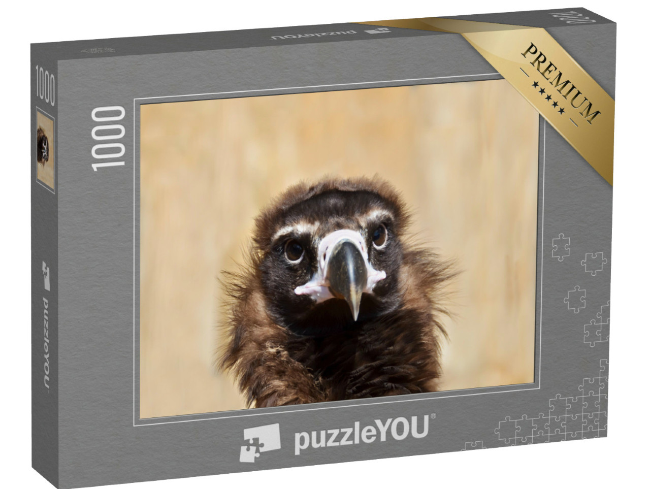 Puzzel 1000 stukjes „Portret van een zwarte gier“