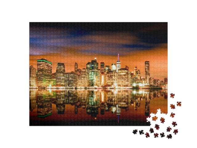 Puzzel 1000 stukjes „New York: Skyline met Brooklyn en Manhattan“