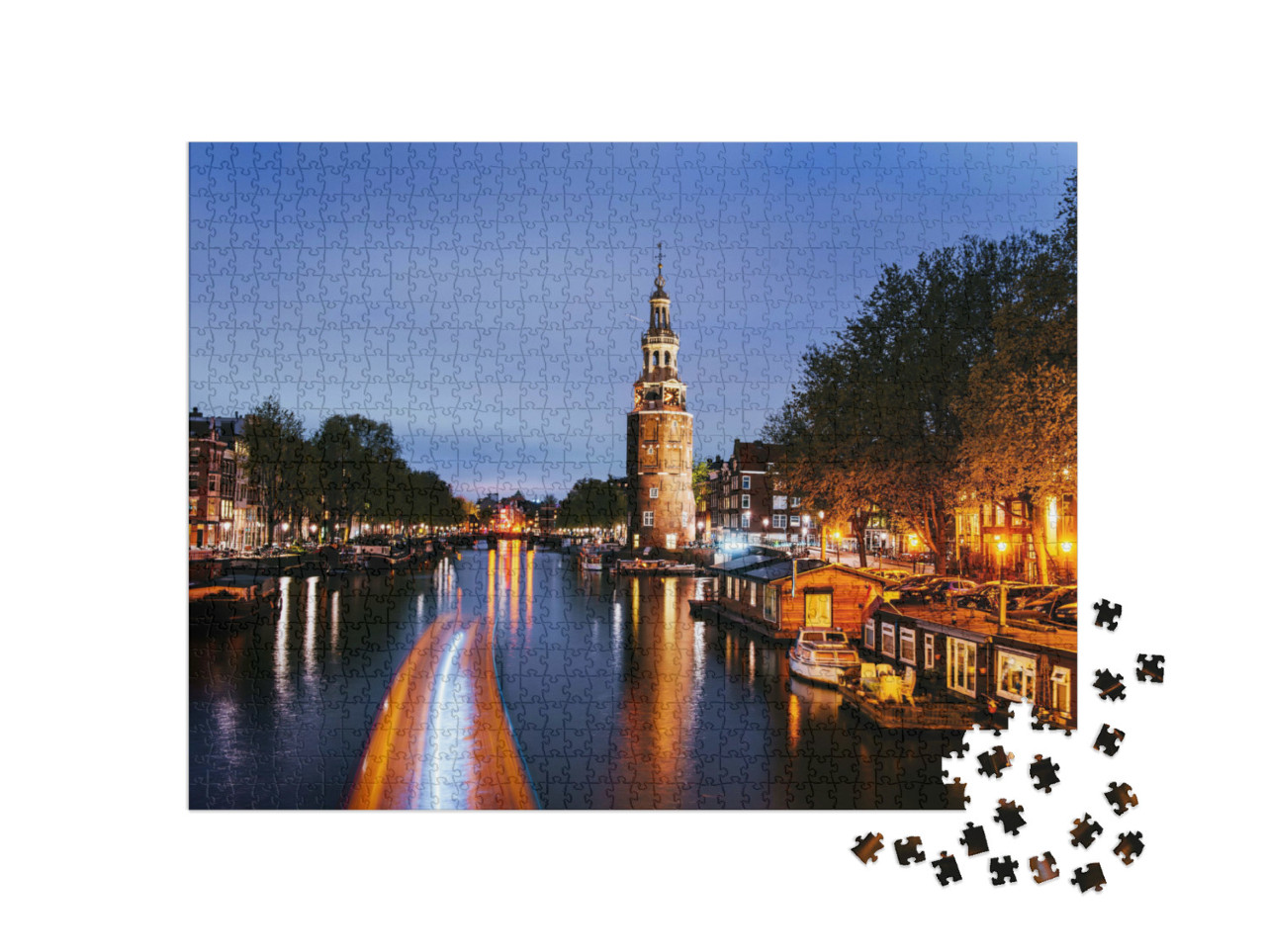 Puzzel 1000 stukjes „Zomernacht in Amsterdam“