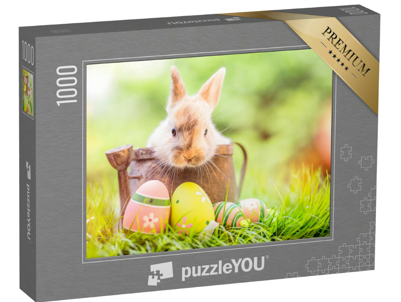 Puzzel 1000 stukjes „Babykonijntje met paaseieren“