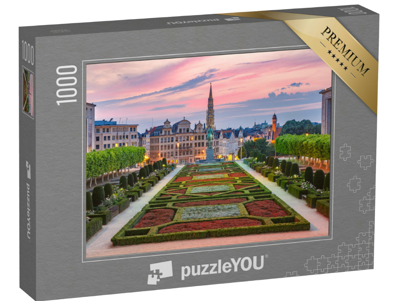 Puzzel 1000 stukjes „Stadhuis en Kunstberg in Brussel, België“
