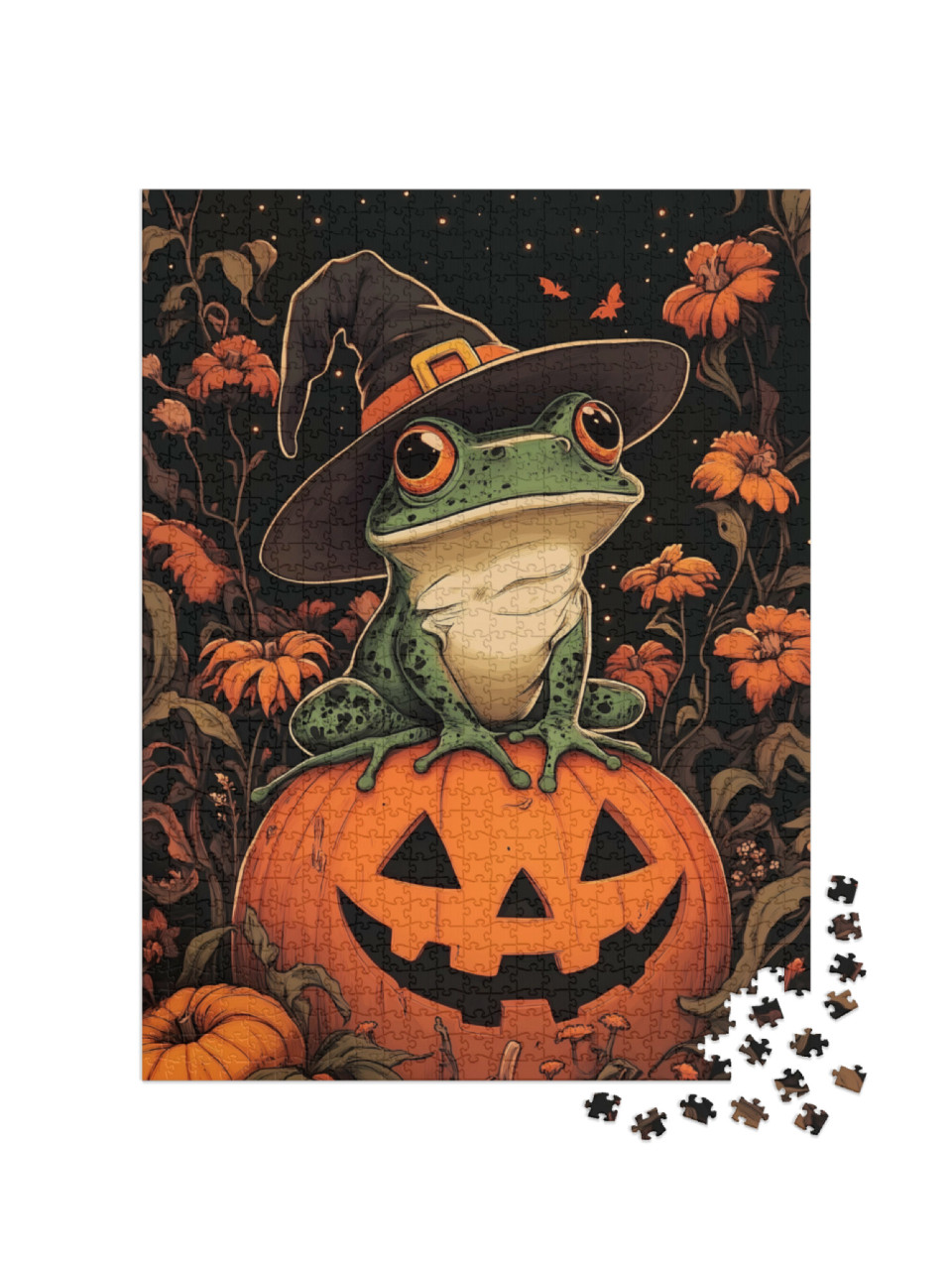 Puzzel 1000 stukjes „Halloween magische kikker“