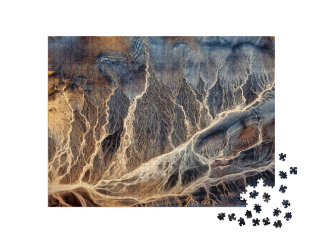 Puzzel 1000 stukjes „Abstracte fotografie van de woestijnen van Afrika vanuit de lucht“