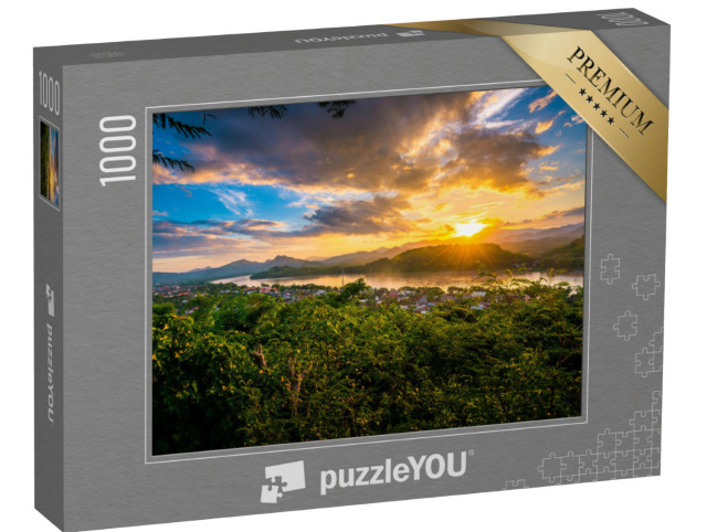 Puzzel 1000 stukjes „Blauw uur bij Mount Phousi, Luang Prabang, Laos“