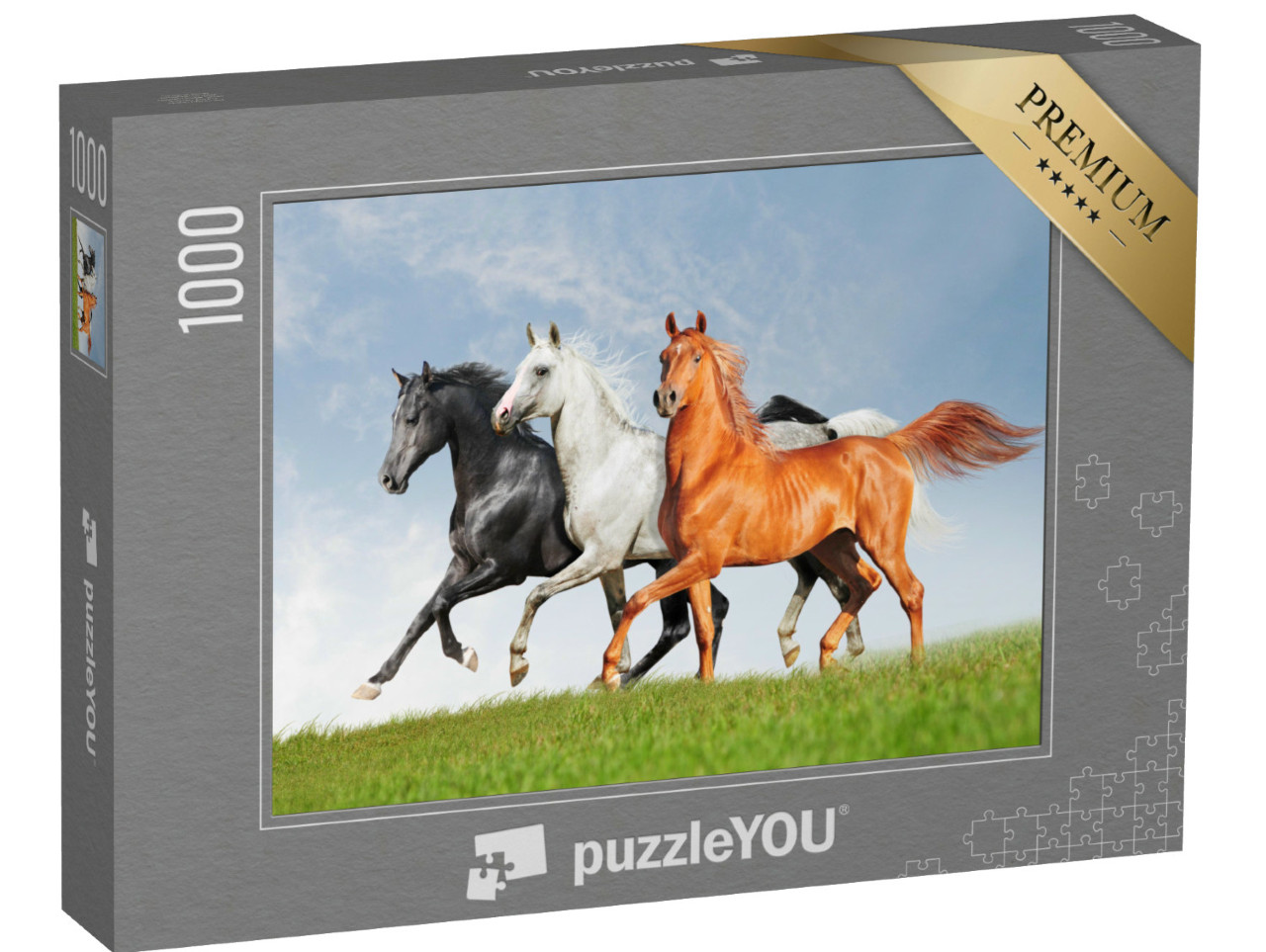 Puzzel 1000 stukjes „Drie Arabische paarden“