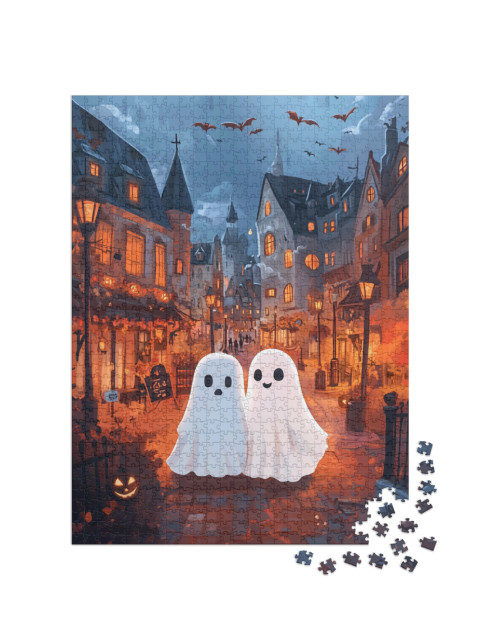 Puzzel 1000 stukjes „Twee spookachtige vrienden“