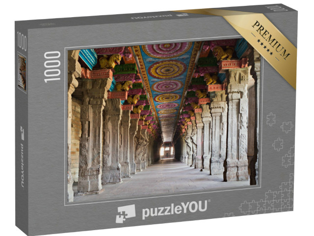 Puzzel 1000 stukjes „Het interieur van de hindoetempel Meenakshi in Madurai, India“