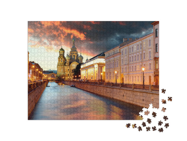 Puzzel 1000 stukjes „Kerk van Sint-Petersburg, Rusland“