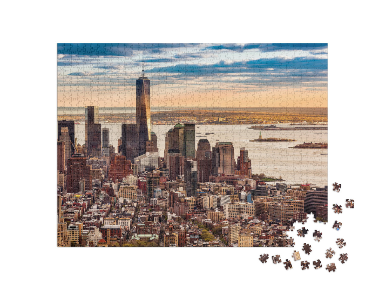 Puzzel 1000 stukjes „Lower Manhattan bij zonsondergang“